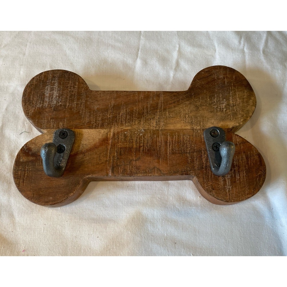 Dog Leash Holder Wall Mount Walking Lead Hanger Key Hook Wood Rack Organizer